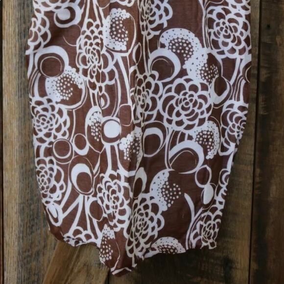 TIBI New York 2 CUTE! Brown Floral Sundress Beaded String Straps - Picture 2 of 11